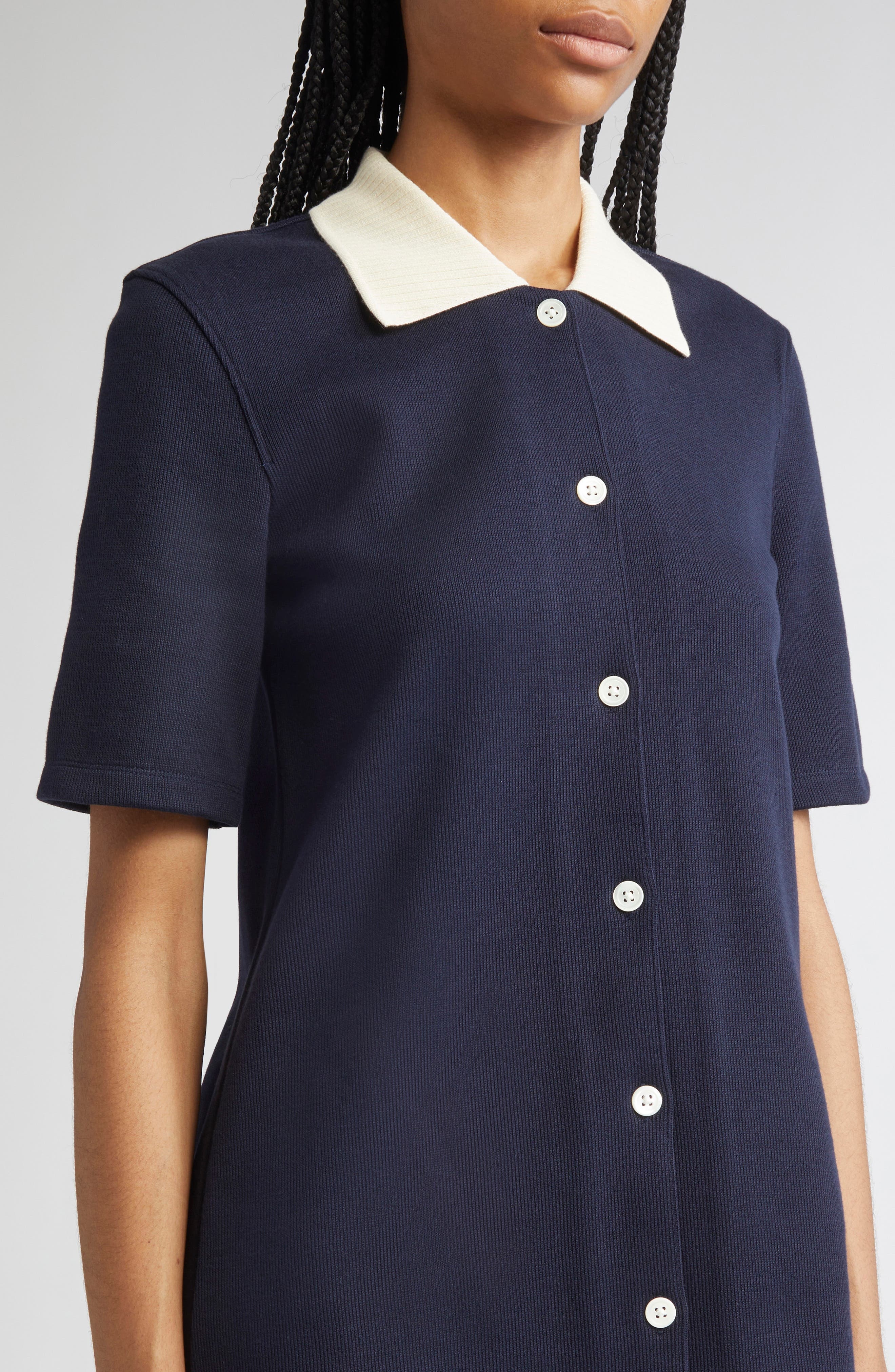 Thom Browne Cotton Polo Minidress in Navy at Nordstrom - 4
