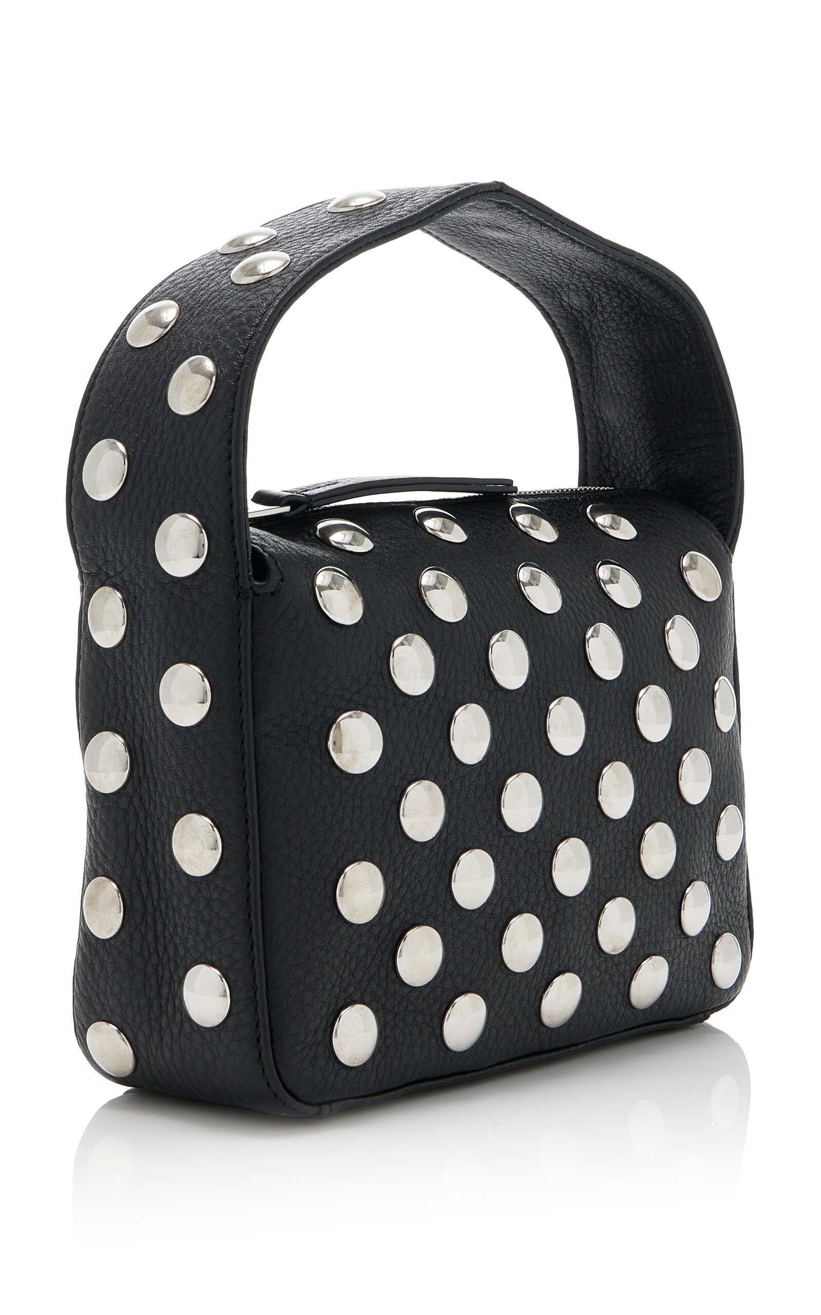 Elena Small Studded Leather Bag black - 3