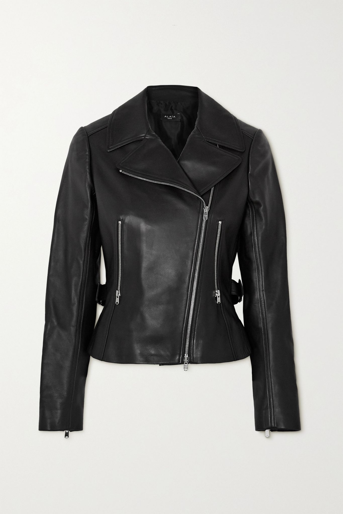 Leather biker jacket - 1