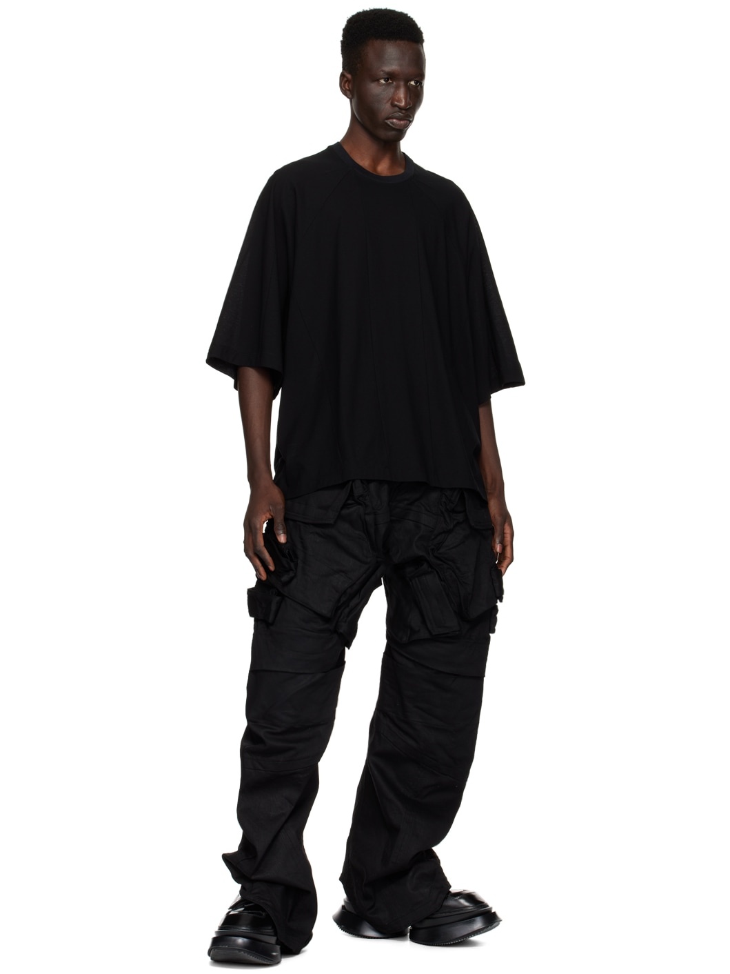 Black Paneled T-Shirt - 4