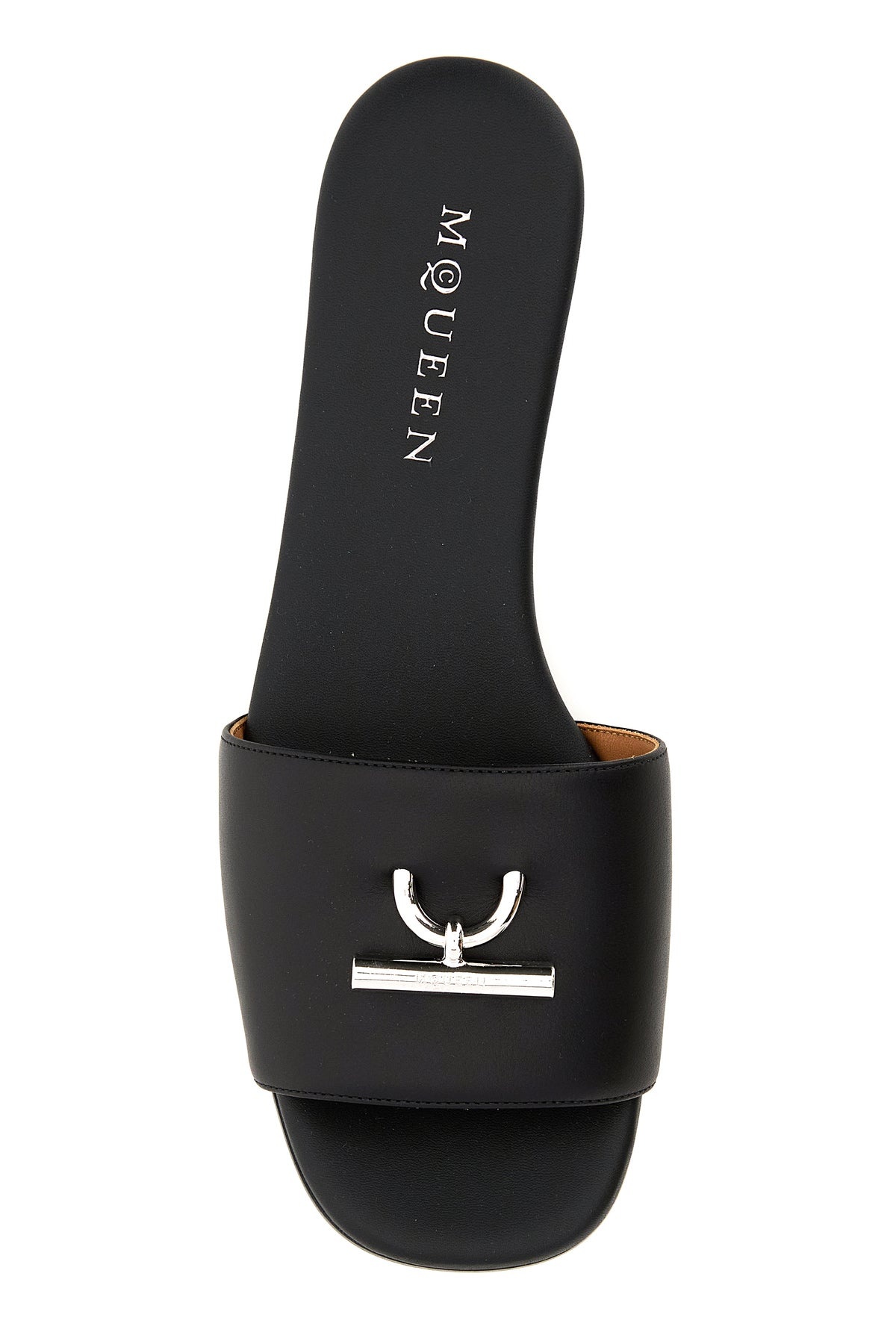 Black leather slippers - 4
