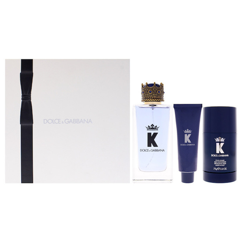 K by Dolce and Gabbana for Men 3 Pc Gift Set 3.3oz EDT Spray, 1.69oz Shower Gel, 2.6oz Deodorant Sti 1