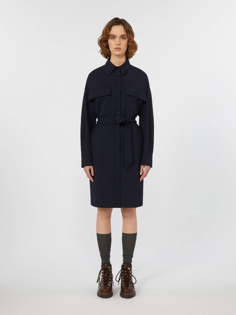 TIBERIO Tech wool shirt dress 3