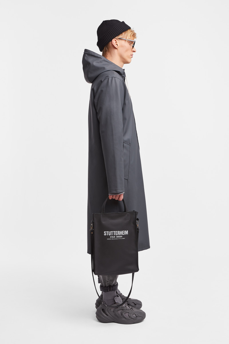 Stockholm Long Print Raincoat Charcoal 3