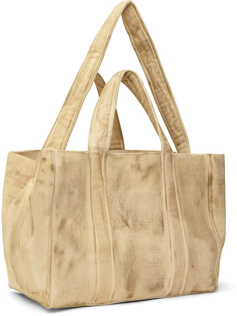 SERAPIS Beige Tar-Painted Canvas Tote outlook