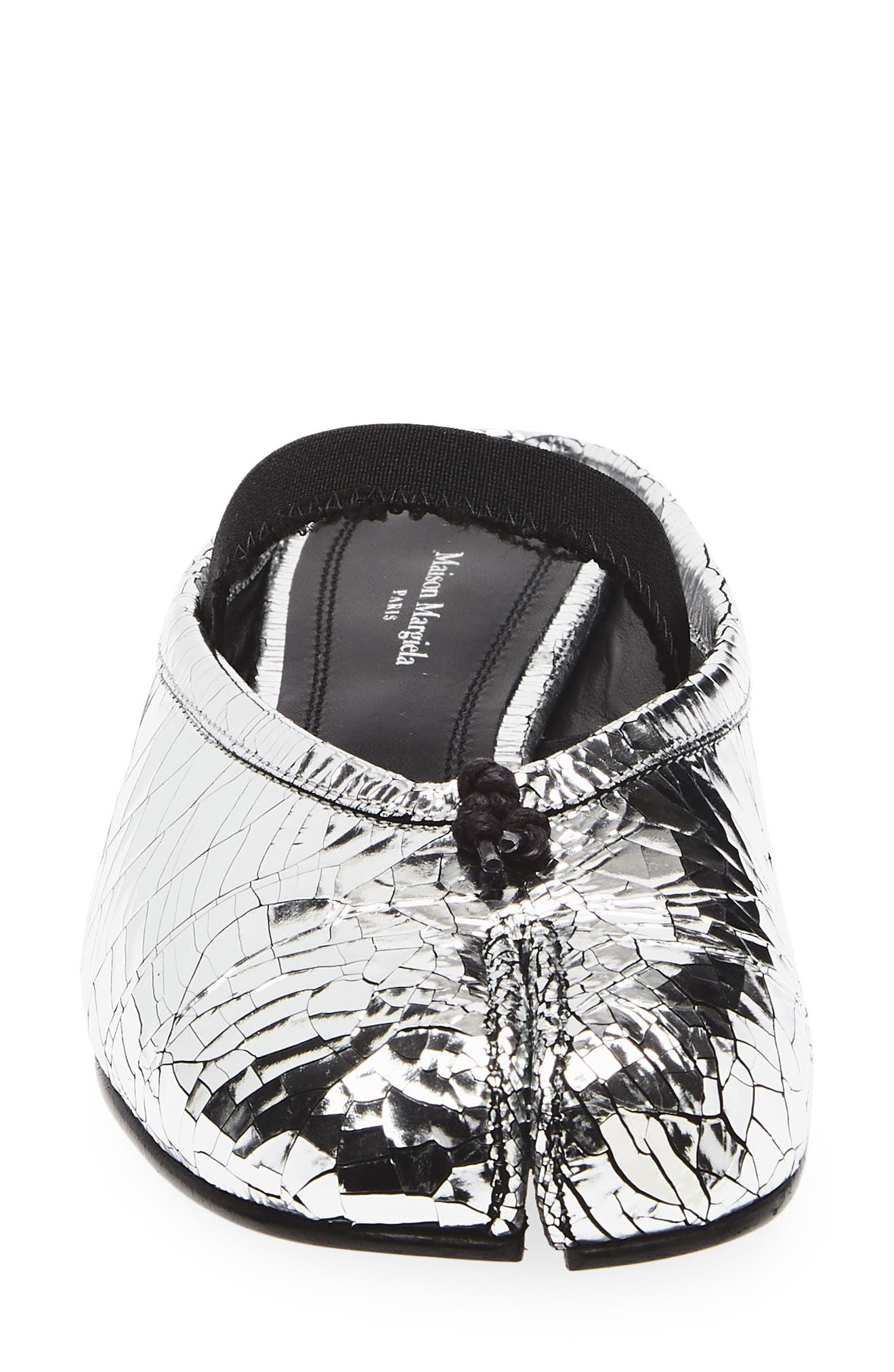 Maison Margiela Tabi Ballerina Mary Jane Mule in Silver/Black at Nordstrom - 4