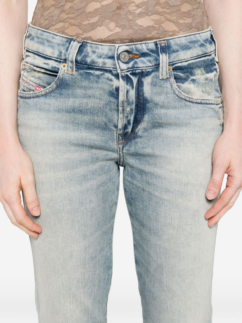 faded-wash cotton jeans - 5