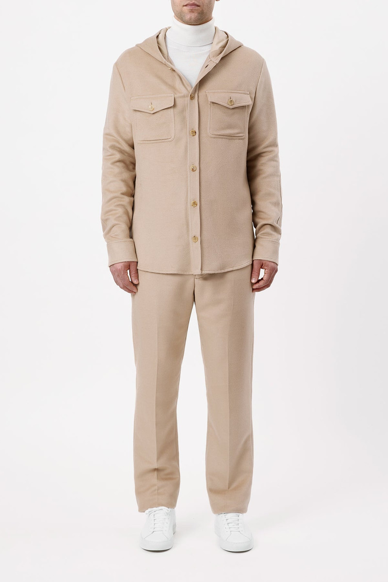 GABRIELA HEARST Swift Hoodie Shirt in Camel Winter Silk outlook