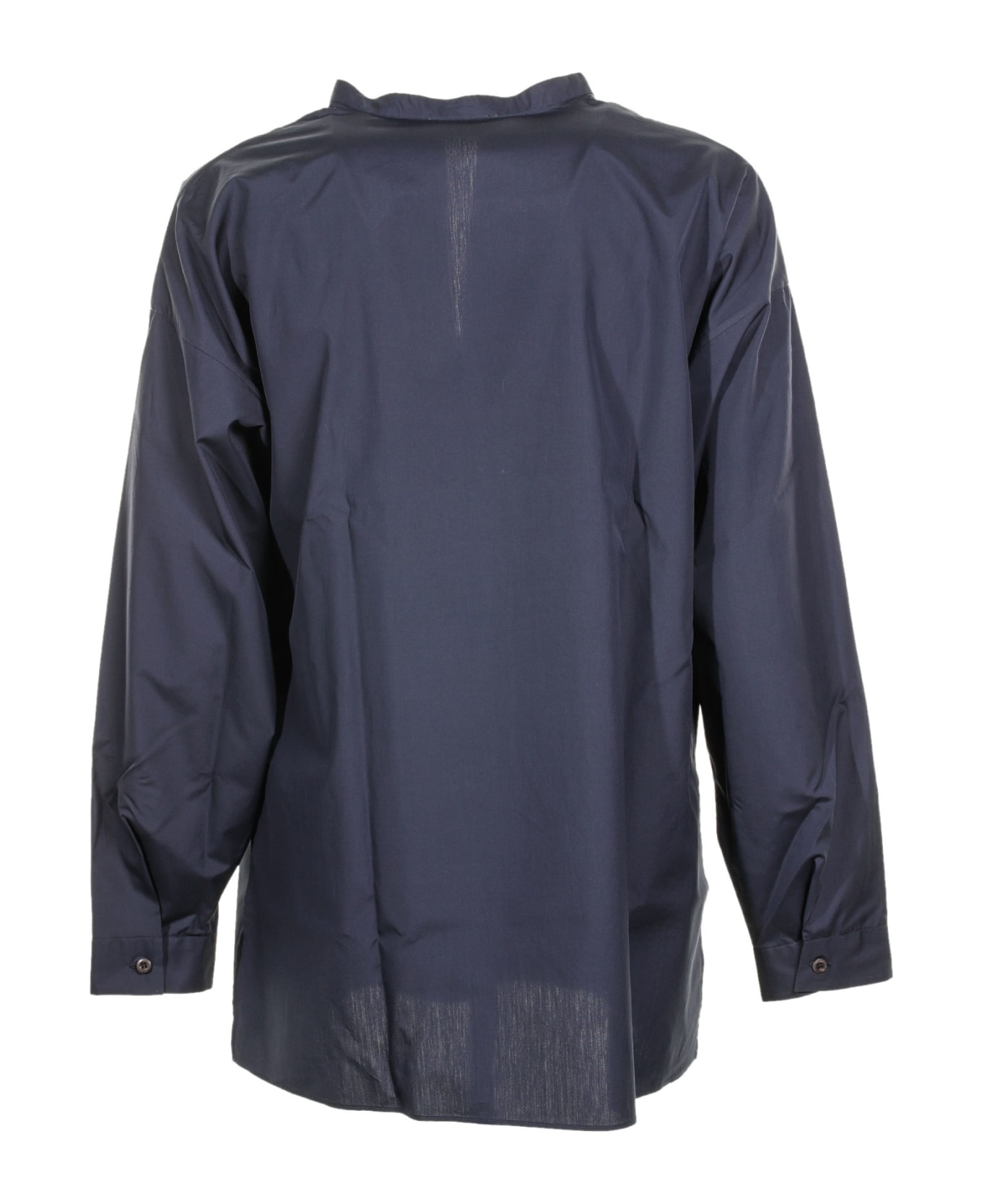 Blue Long-sleeved Shirt In Cotton - 2