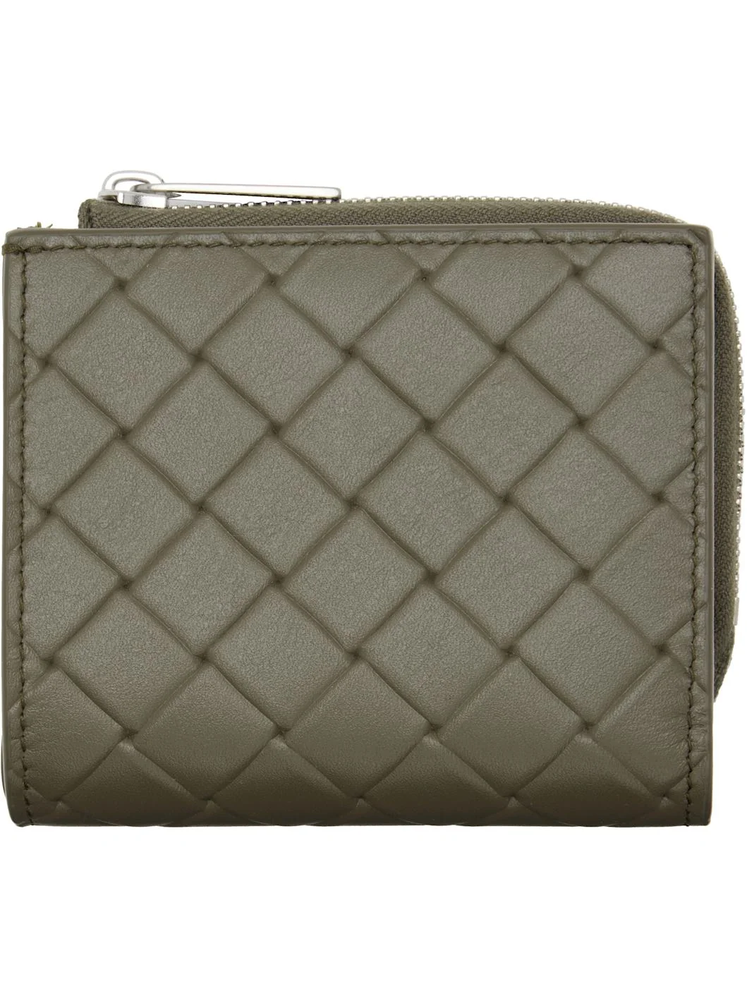 Khaki Intrecciato Stamp Bi-Fold Wallet - 1