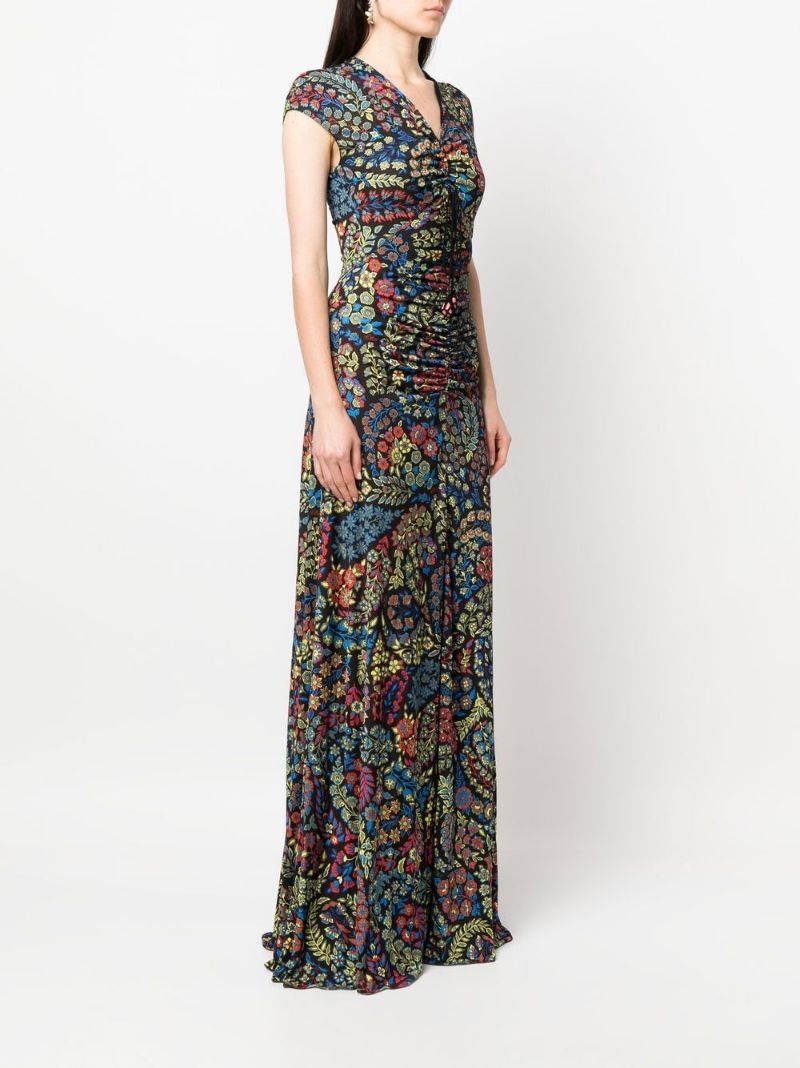 floral embroidered maxi dress - 3