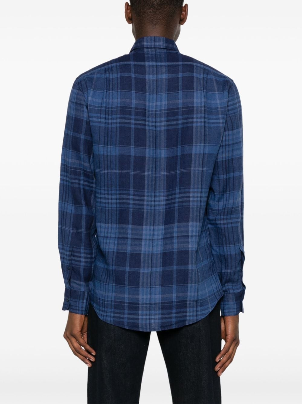 plaid linen shirt - 4