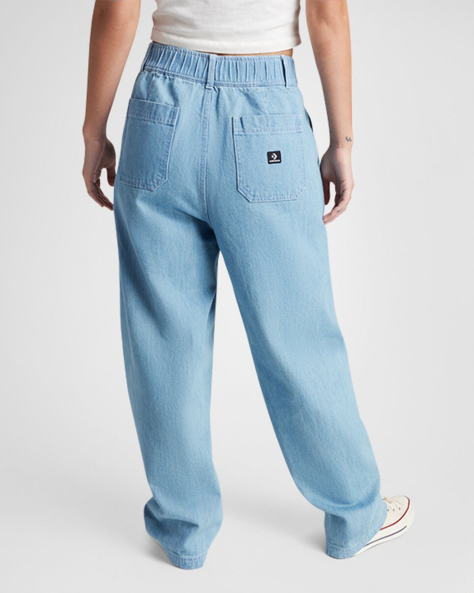 Woven Denim Barrel Pants - 3