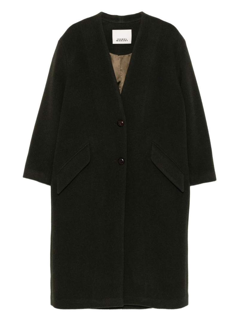button-front patch-pocket coat 1