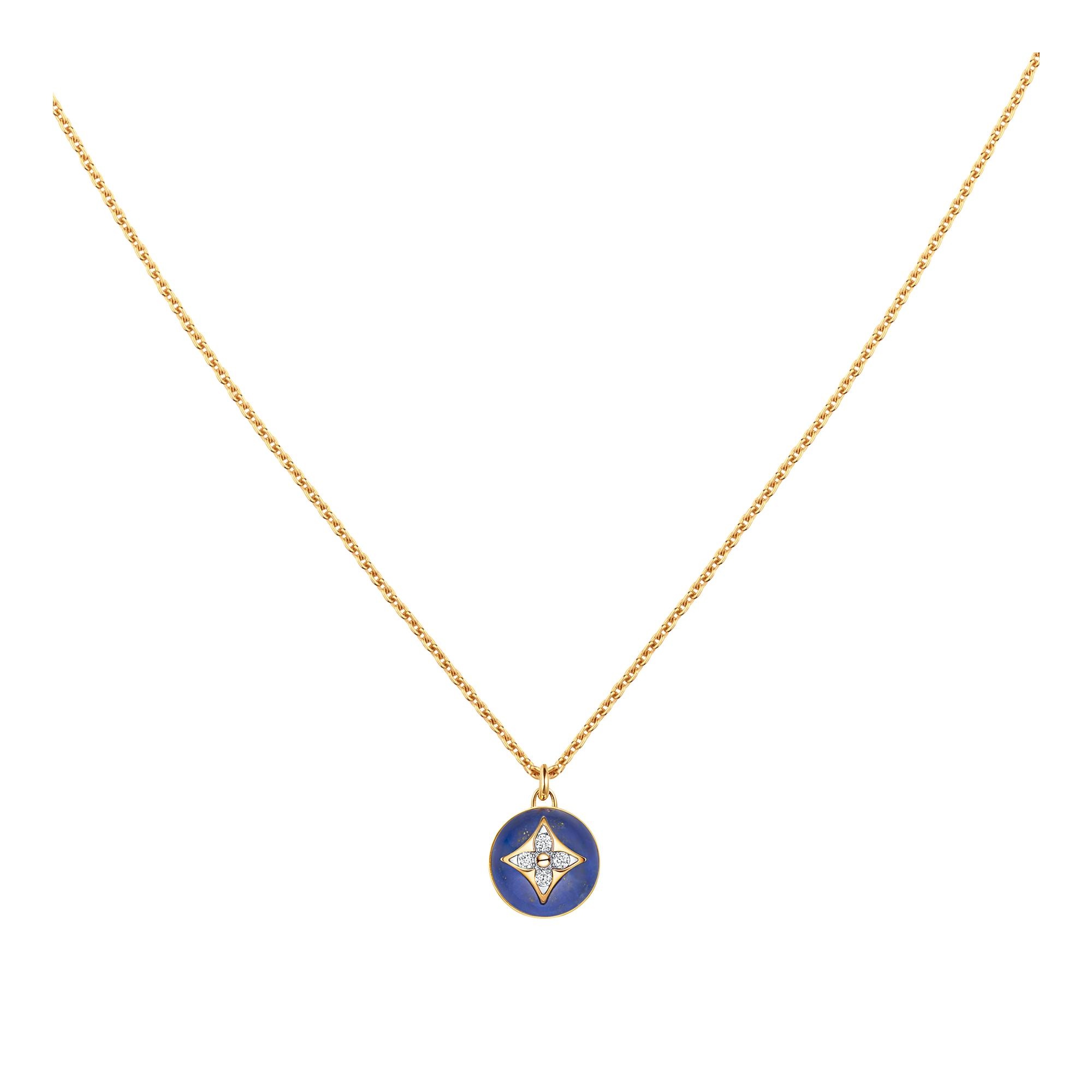 B Blossom Pendant, Yellow Gold, Lapis Lazuli and Diamonds - 1