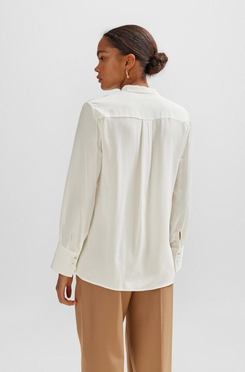RELAXED-FIT BLOUSE IN WASHED SILK WITH TIE COLLAR 5