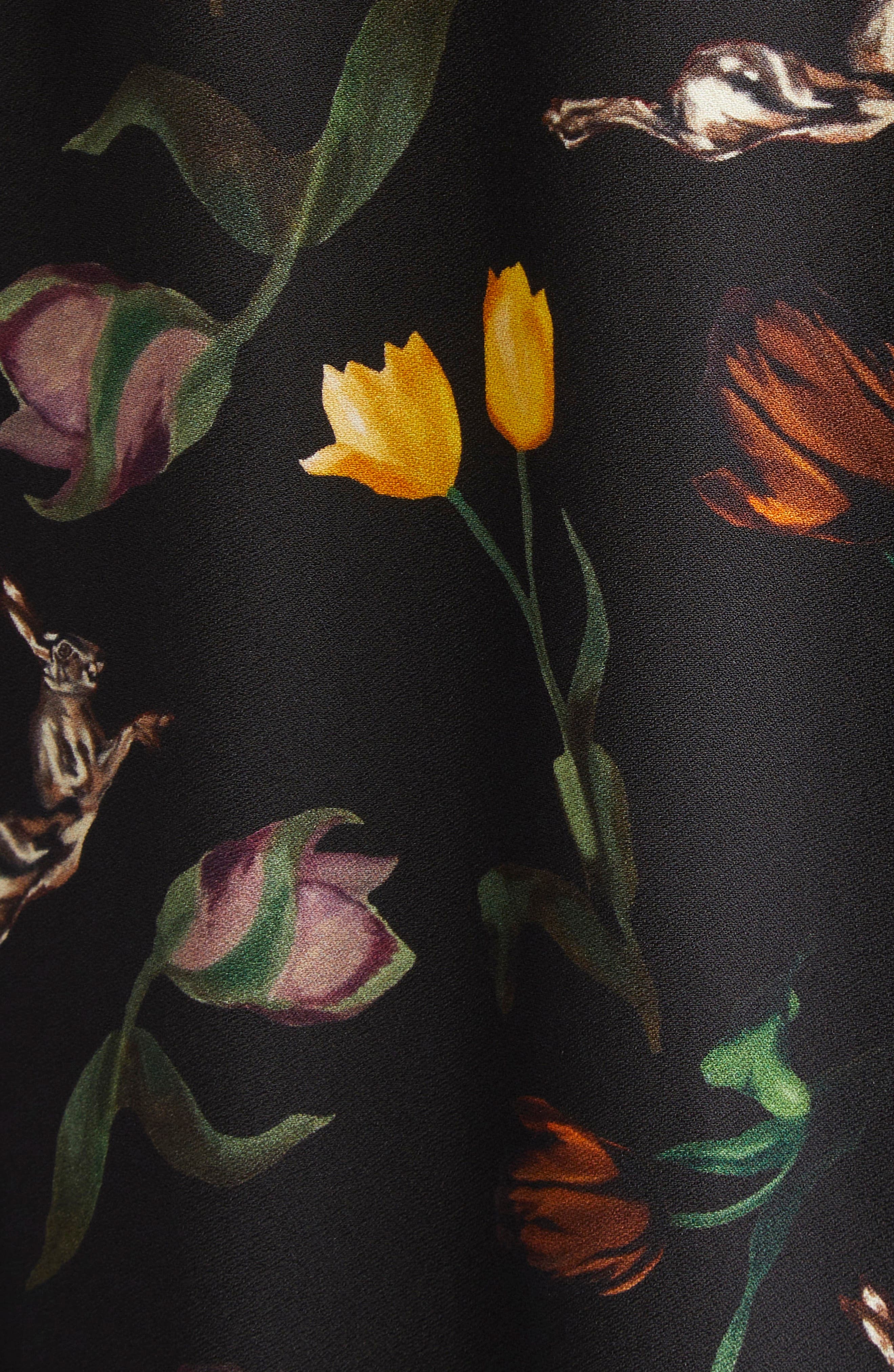 Marni Tulips & Hares Wide Leg Pajama Pants in Drn99 Black at Nordstrom - 7