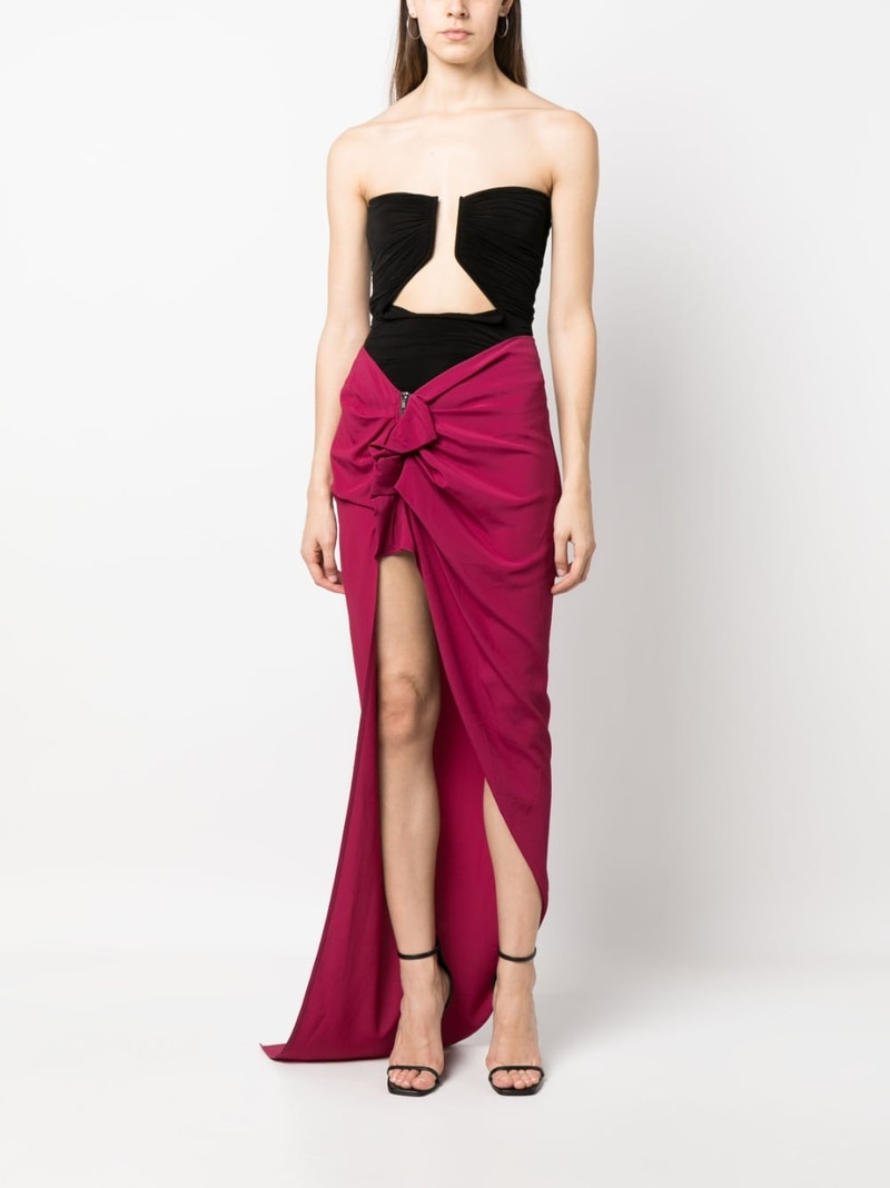 Rick Owens ruffle-trim draped maxi skirt outlook