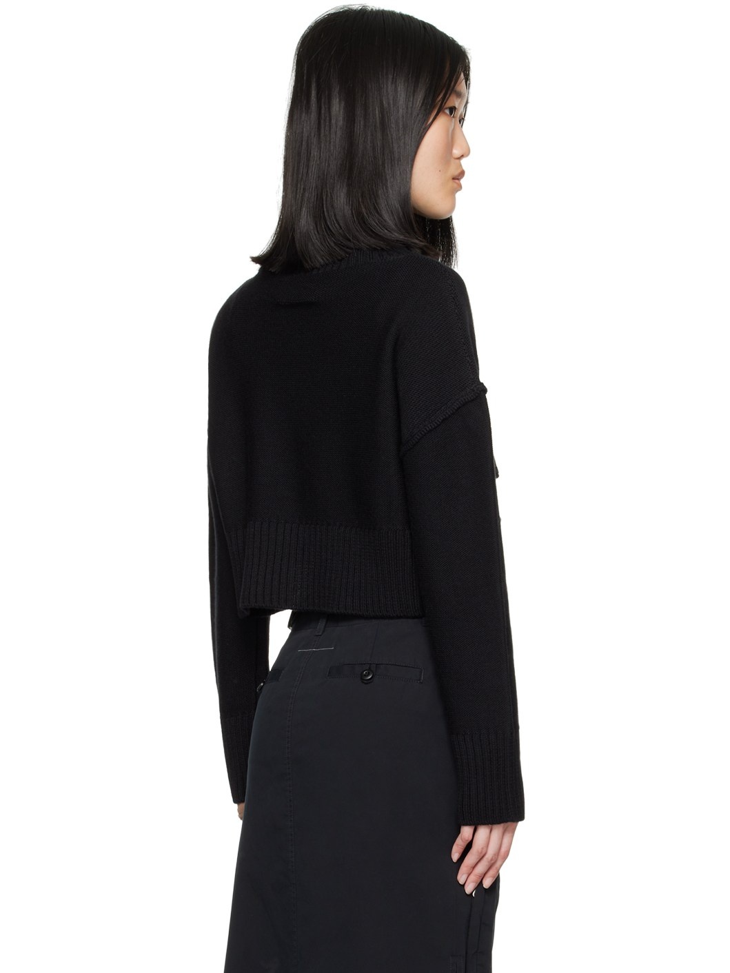 Black Distressed Sweater - 3