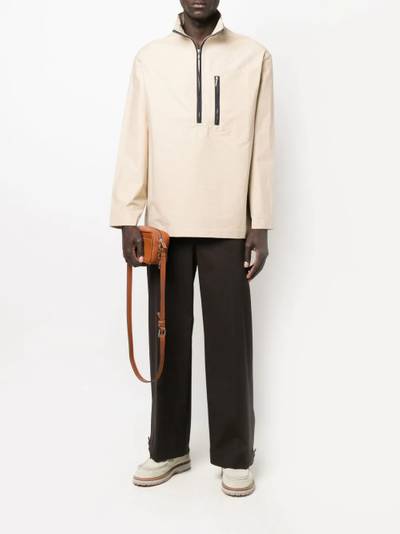 JACQUEMUS contrast-placket half-zip lightweight jacket outlook