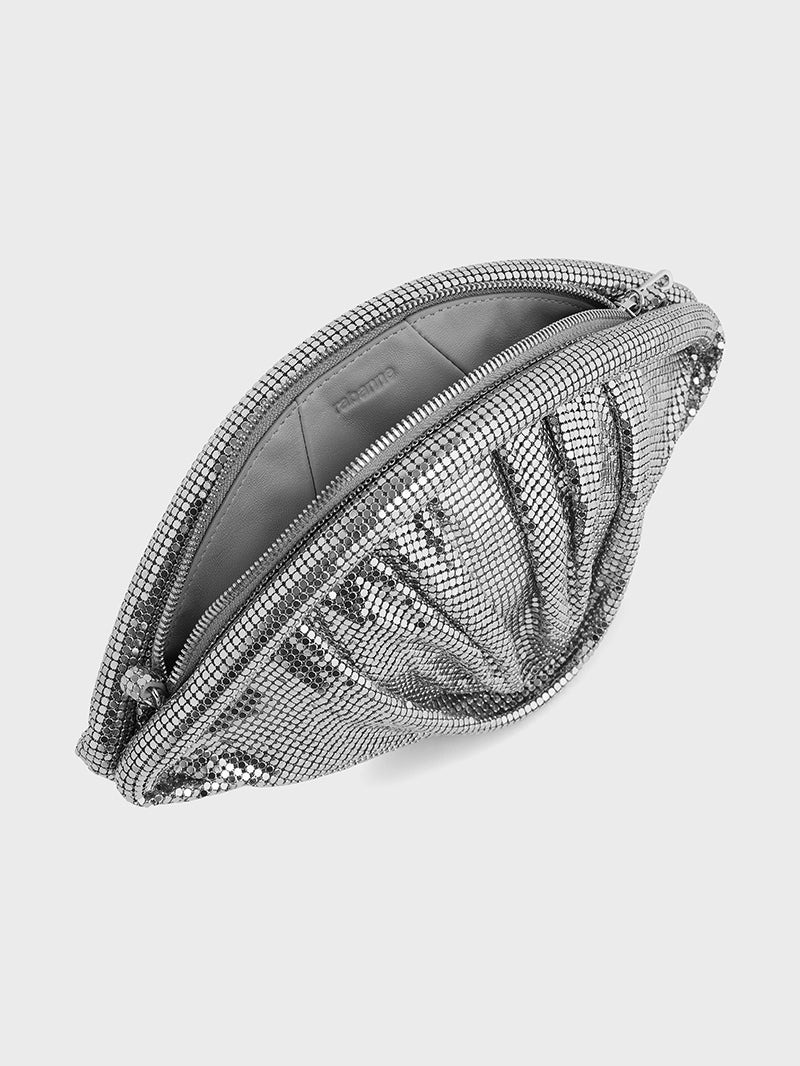 SILVER MESH NIGHT CLUTCH - 5