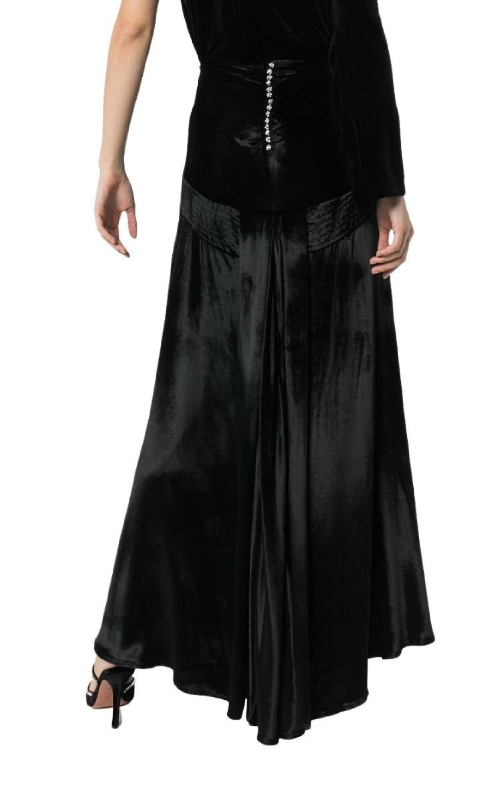 Crystal-embellished Flared Maxi Skirt - 4