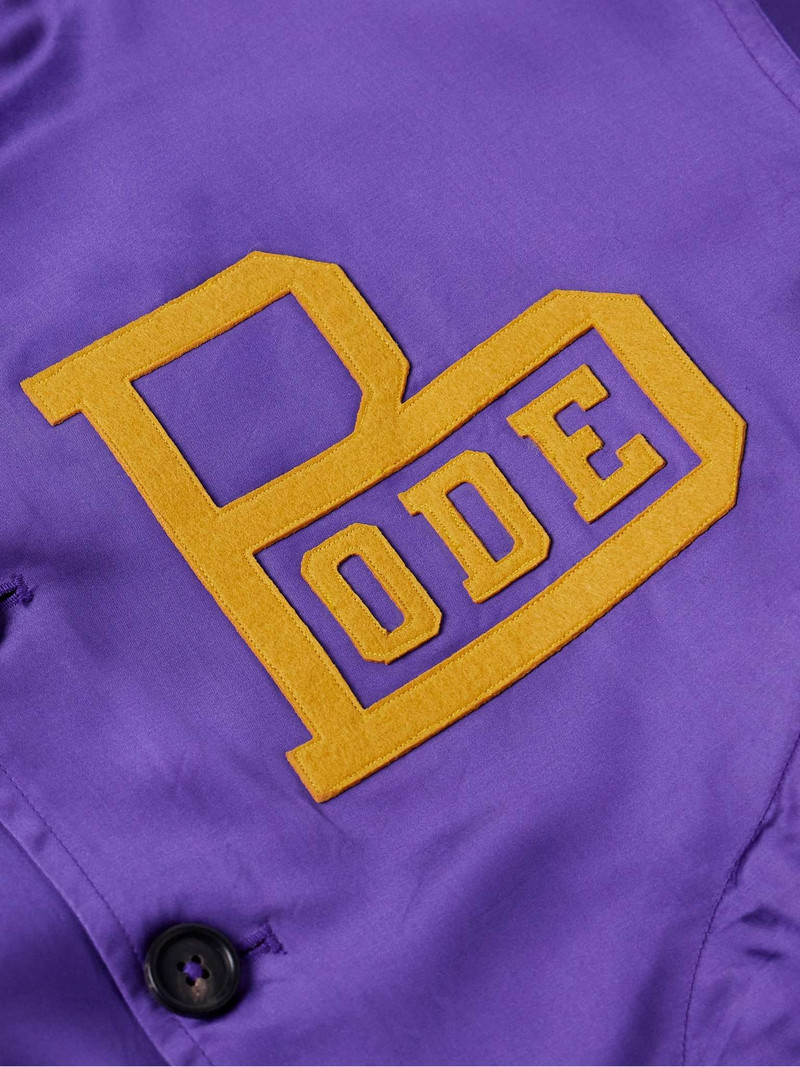 Athlete's Rally Logo-Appliquéd Embroidered Satin Bomber Jacket 4