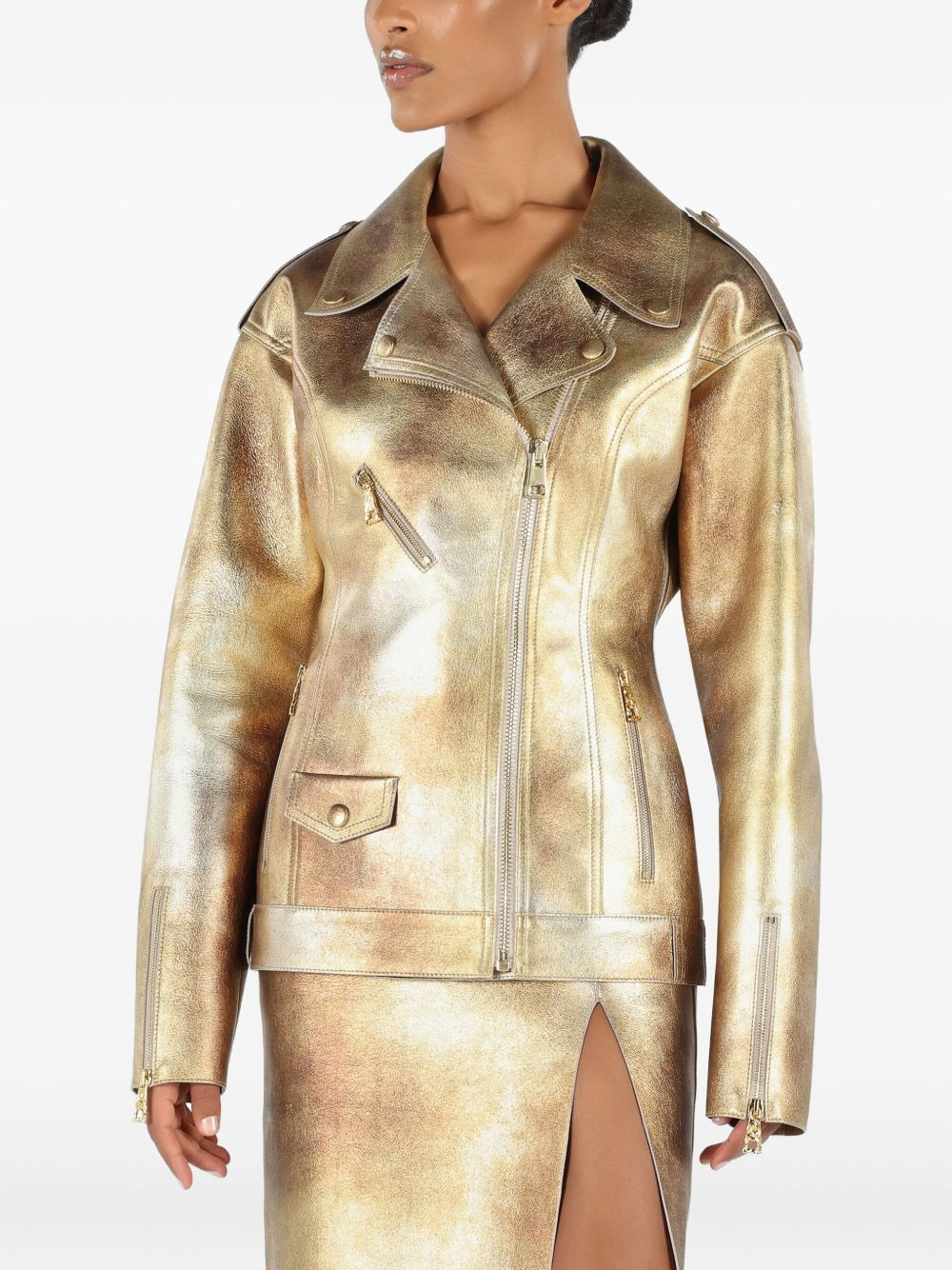 leather biker jacket - 3
