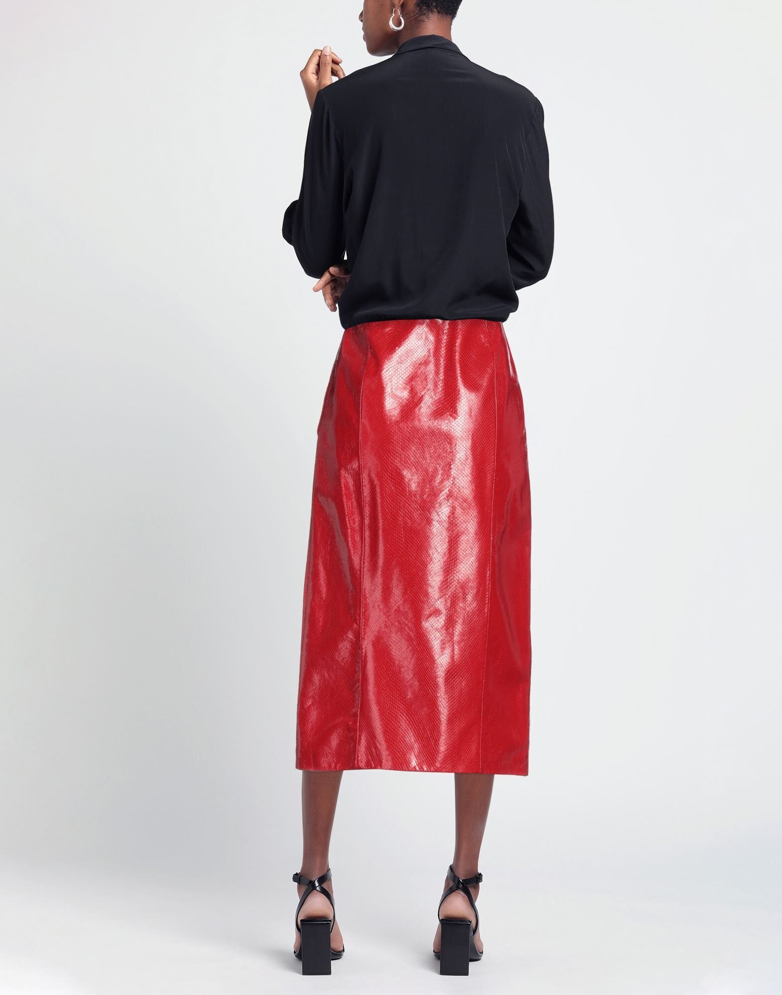 Red Women's Midi Skirt - 3