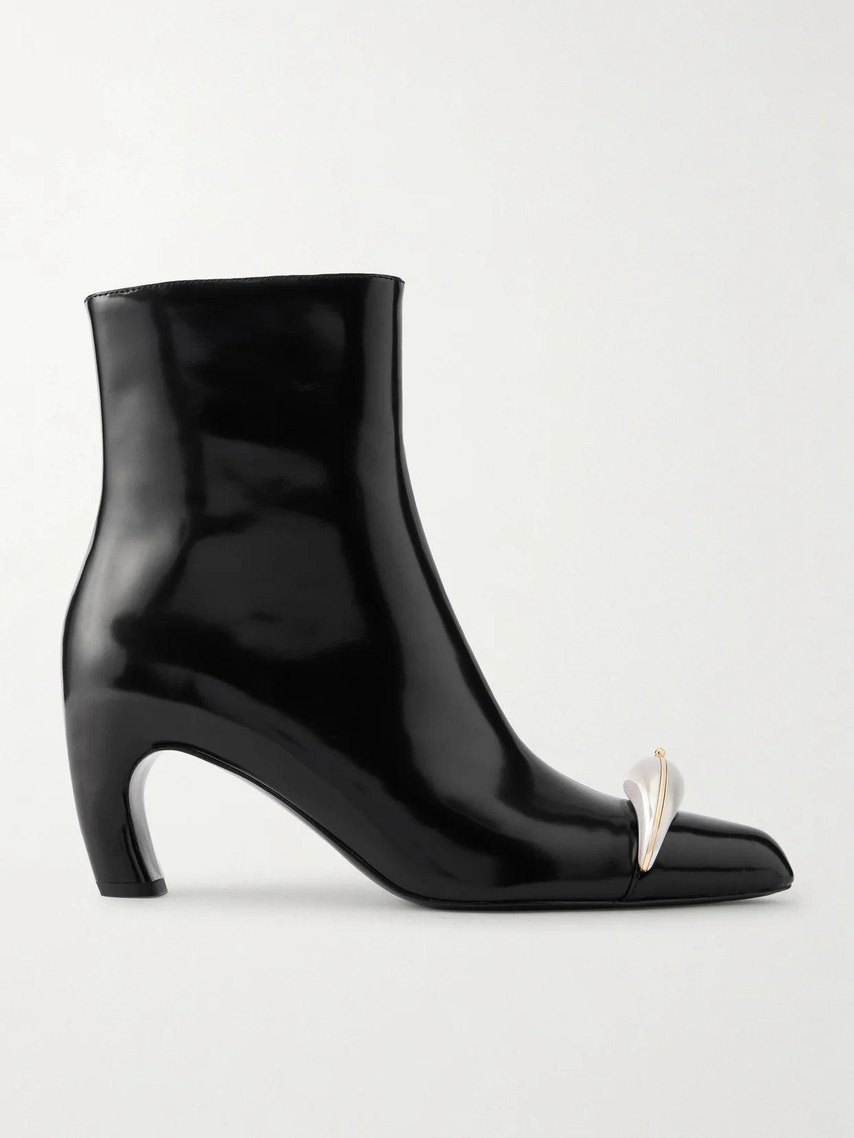 Pierced Xl Embellished Leather Ankle Boots - 1