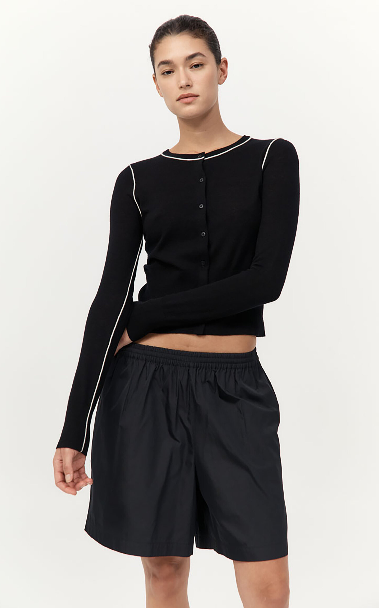 Relaxed Paper Taffeta Shorts black - 5