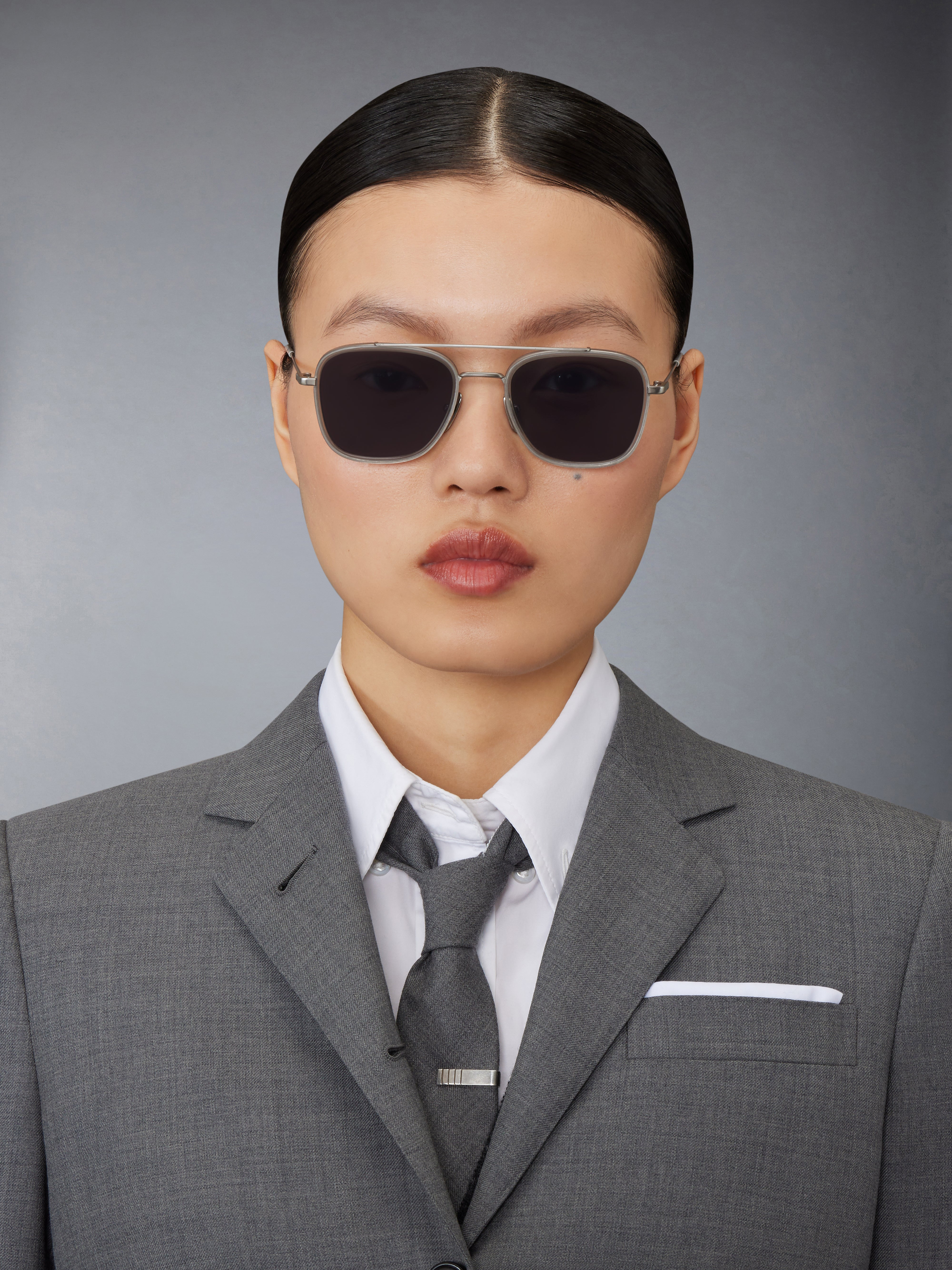 Acetate And Titanium Rectangular Aviator Sunglasses - 2