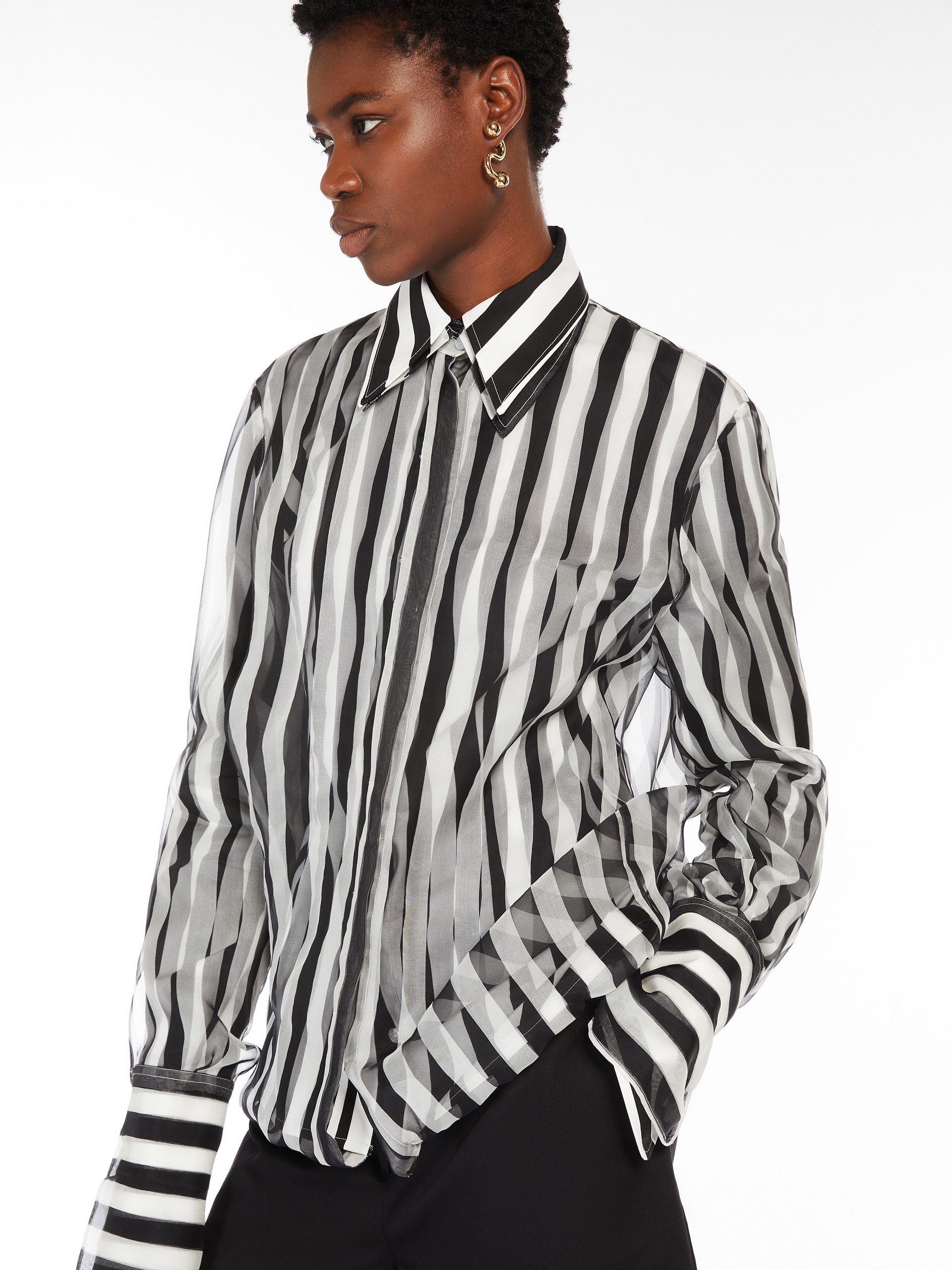 SUMERO Poplin and silk organza shirt - 5