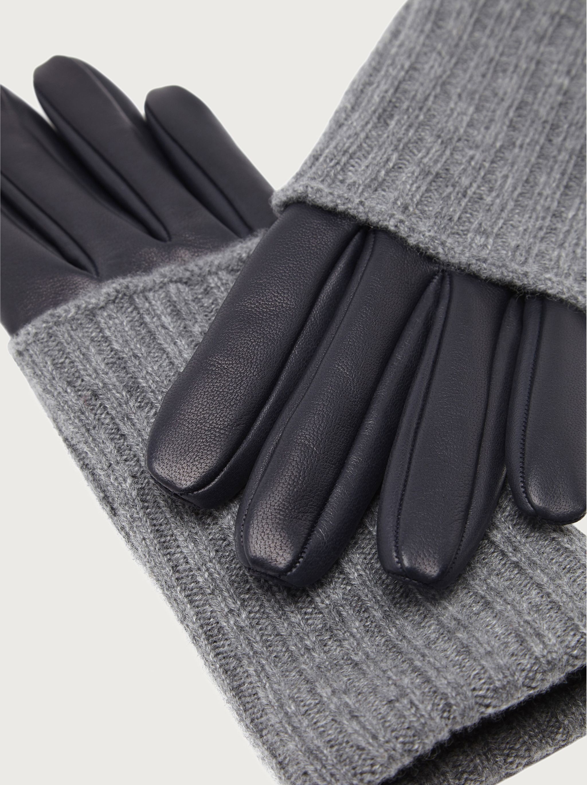 Cashmere and leather gloves - 2