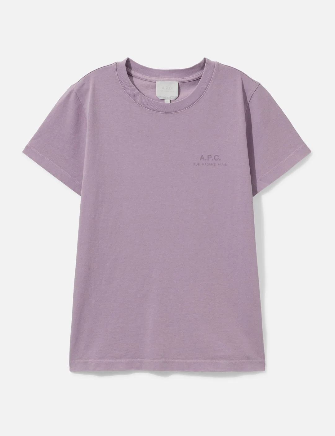 PALE PINK T-SHIRT WITH A.P.C. RUE MADAME LOGO - 1