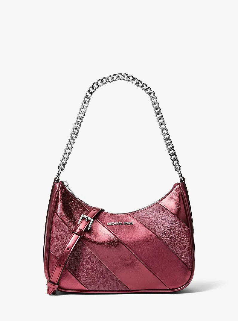 Jet Set Travel Metallic and Signature Logo Convertible Pochette - 1