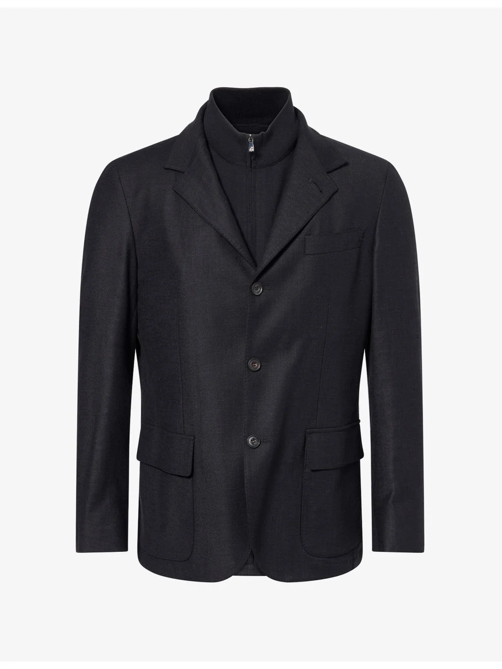 Bib Single-Breasted Wool And Silk Blazer - 1
