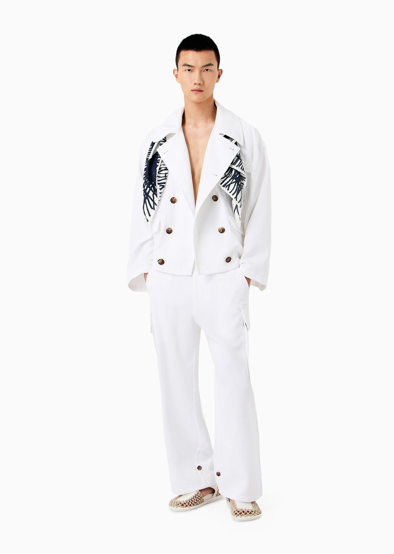 GIORGIO ARMANI Linen cargo trousers outlook