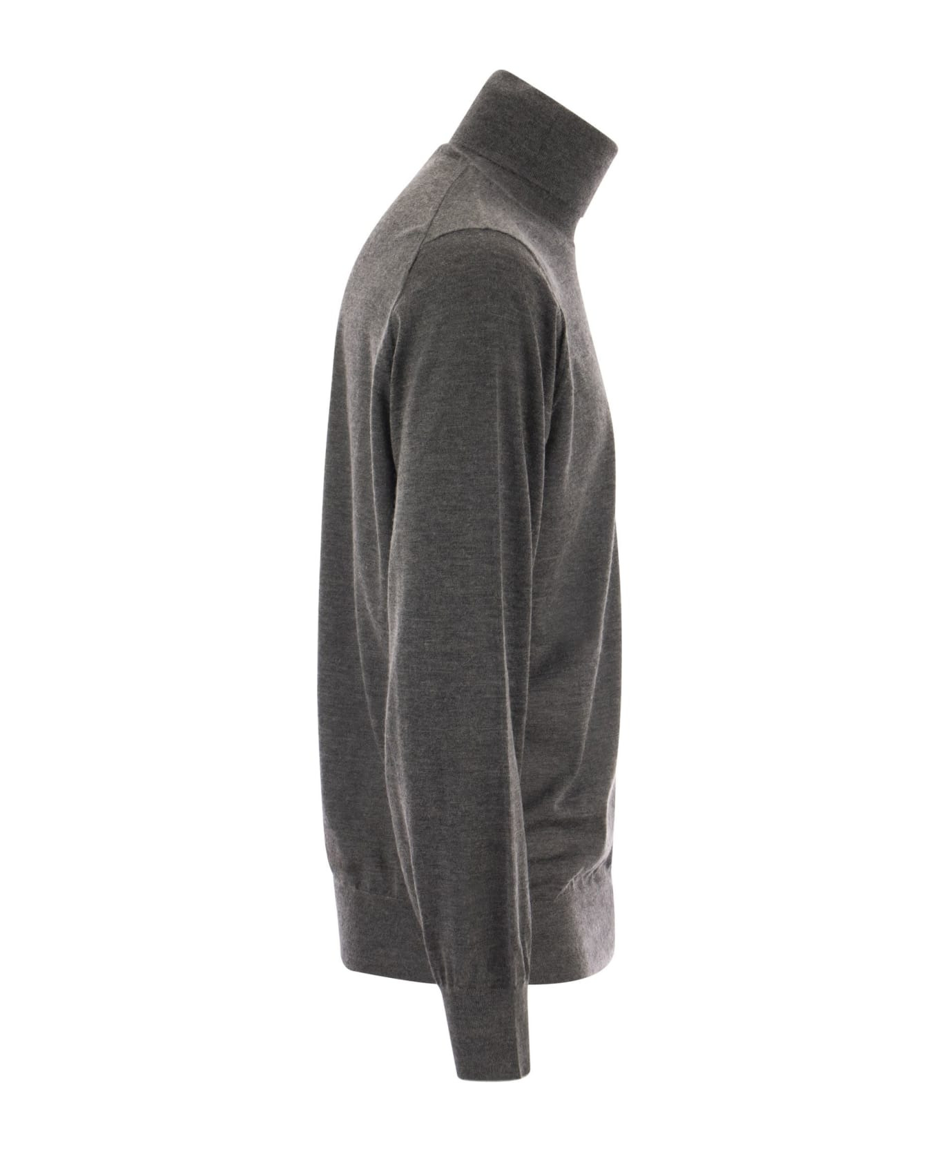 Lightweight Turtleneck Sweater In Cashmere And Silk - 3