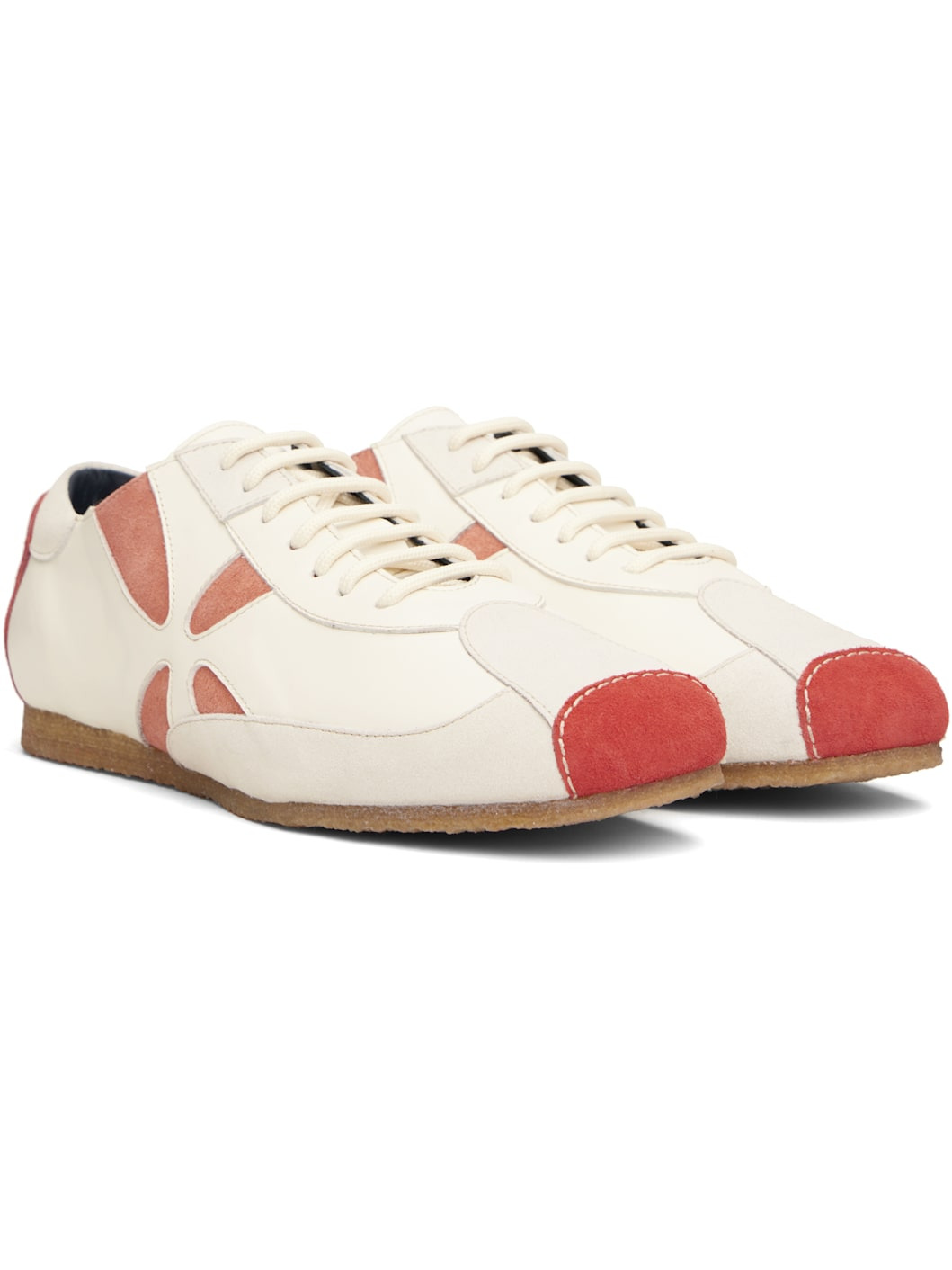 Off-White & Orange Slashed Trainer Sneakers - 4