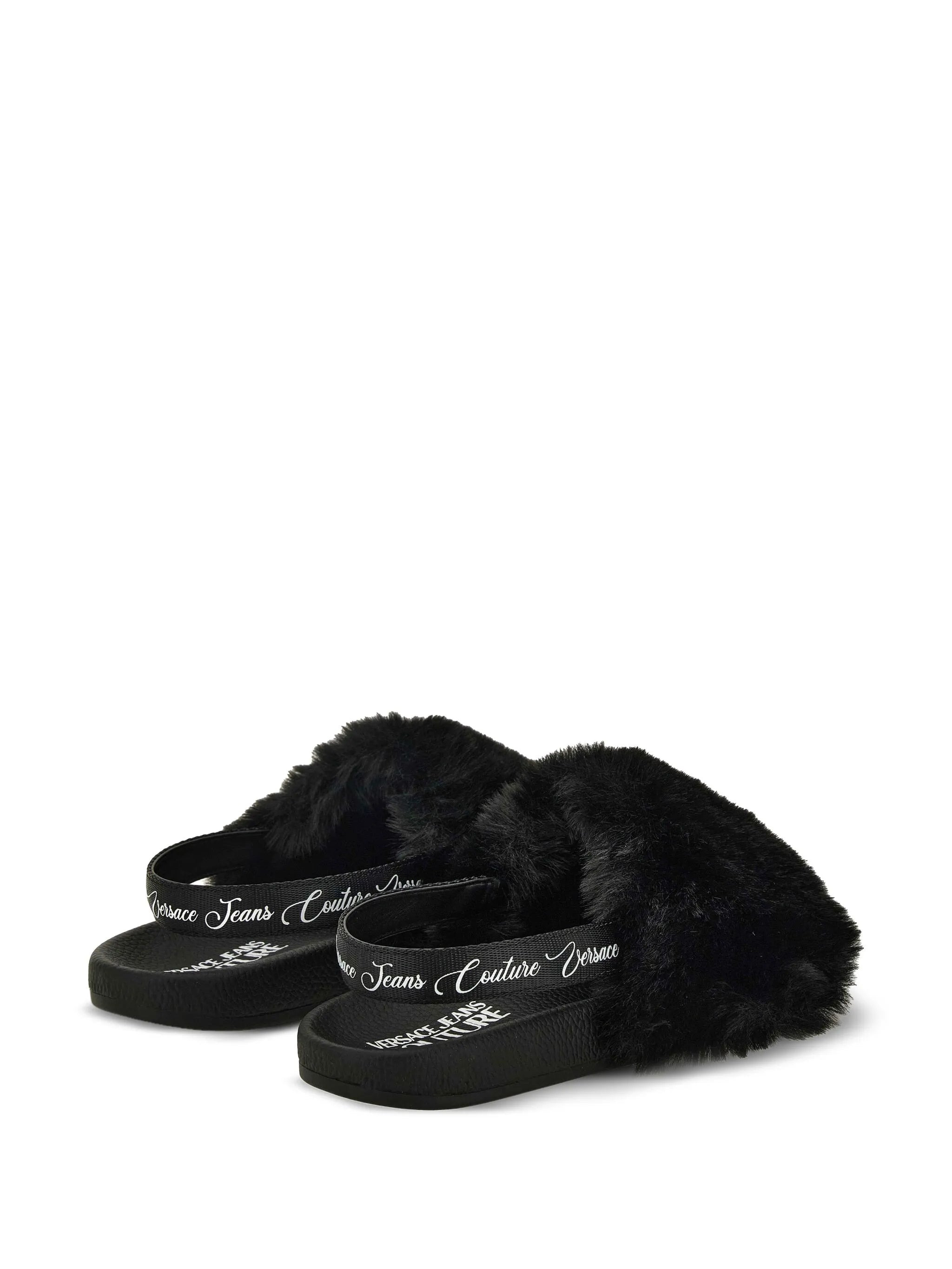 Versace Jeans Couture Fur-trimmed Slingback Slides - 2