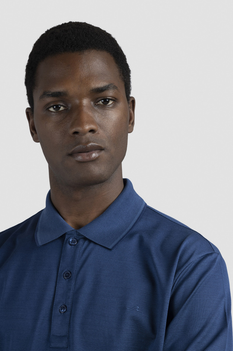 TWO-TONE PIQUÉ COTTON POLO SHIRT WITH SHARK FIN EMBROIDERY 4