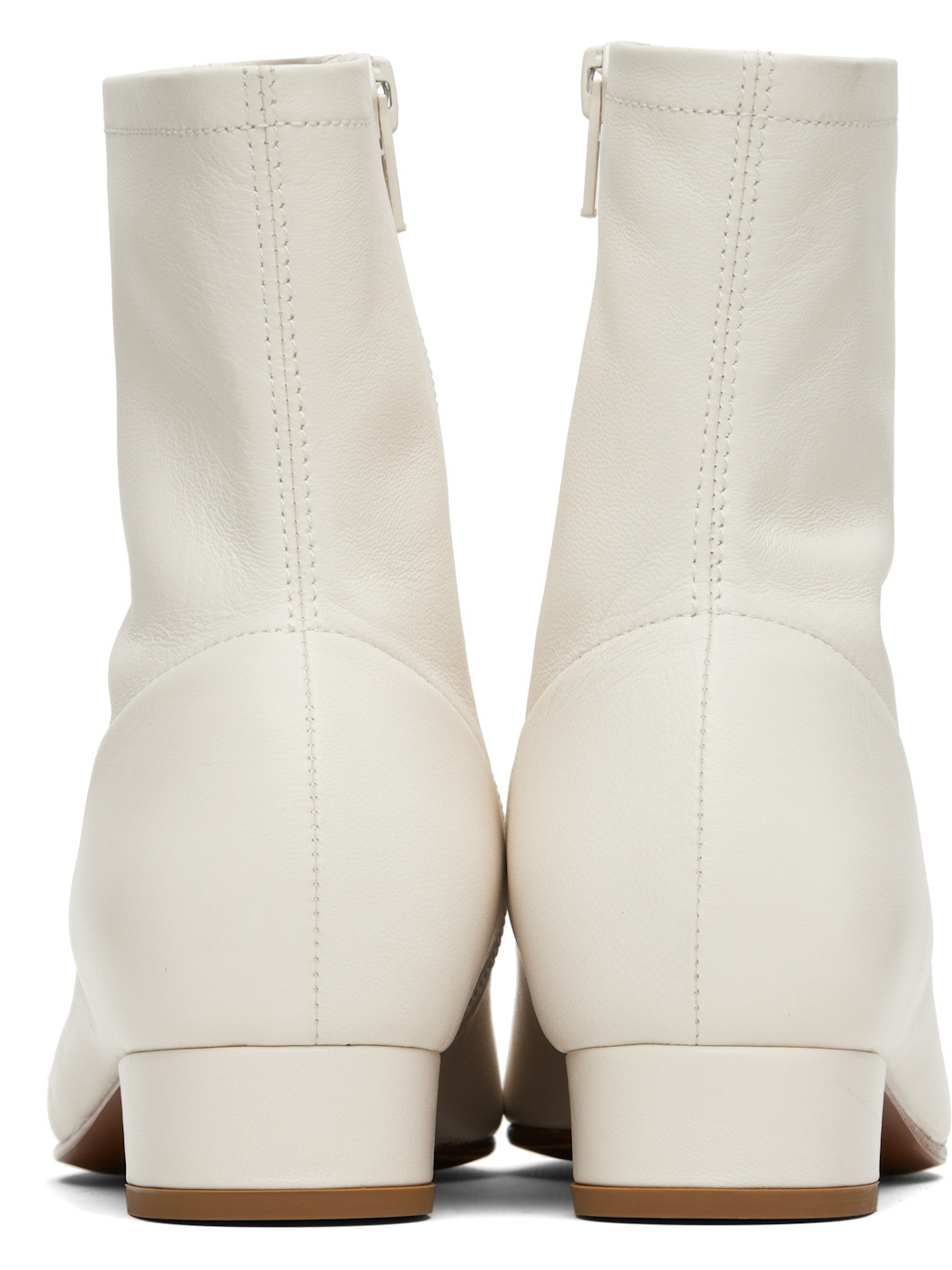 White Este Leather Ankle Boots - 2