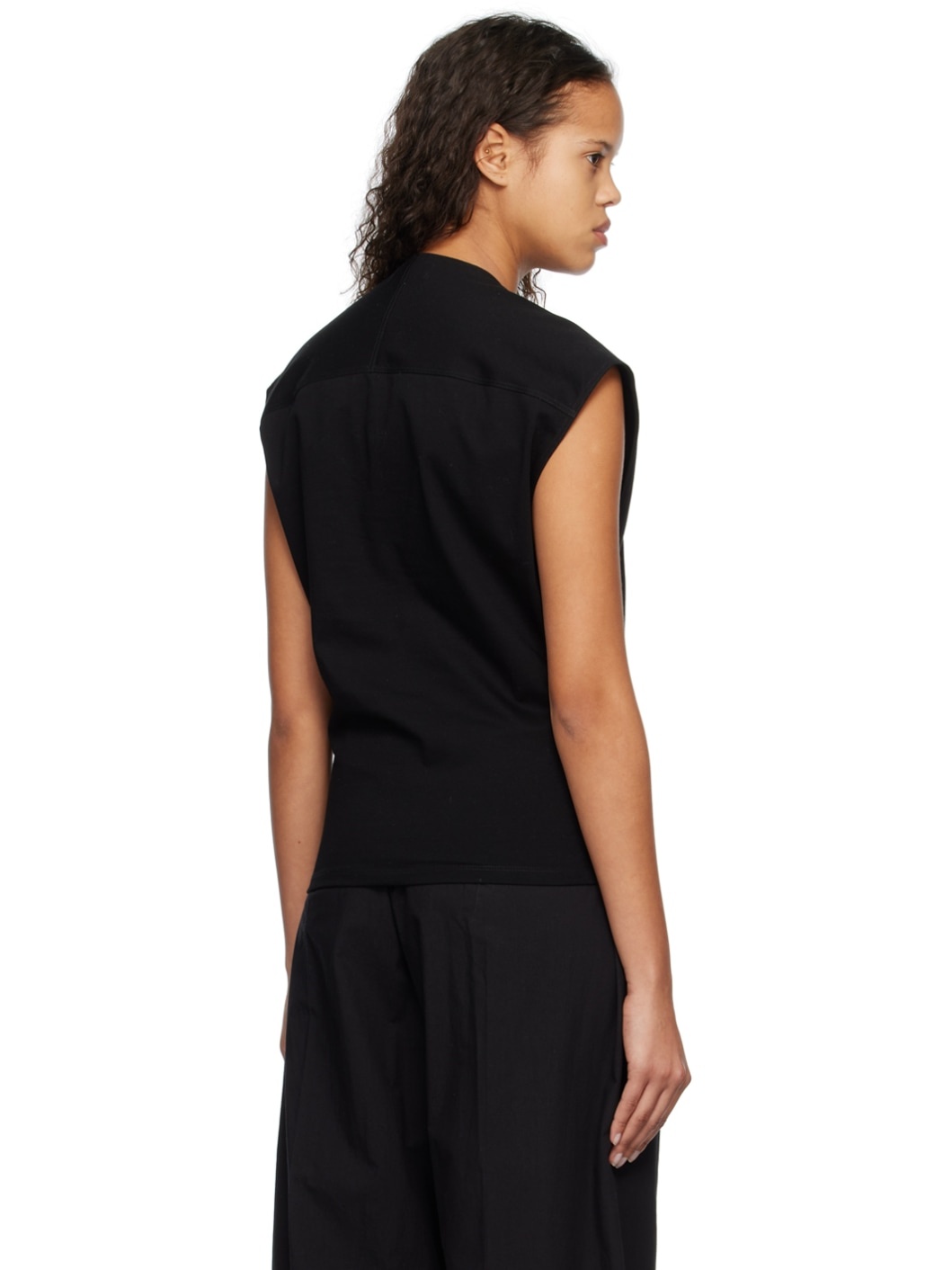 Black Scoop Neck Tank Top - 3