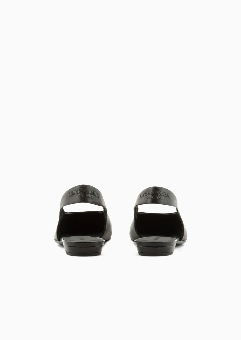 EMPORIO ARMANI Nappa leather slingback ballerinas with rubber toe outlook