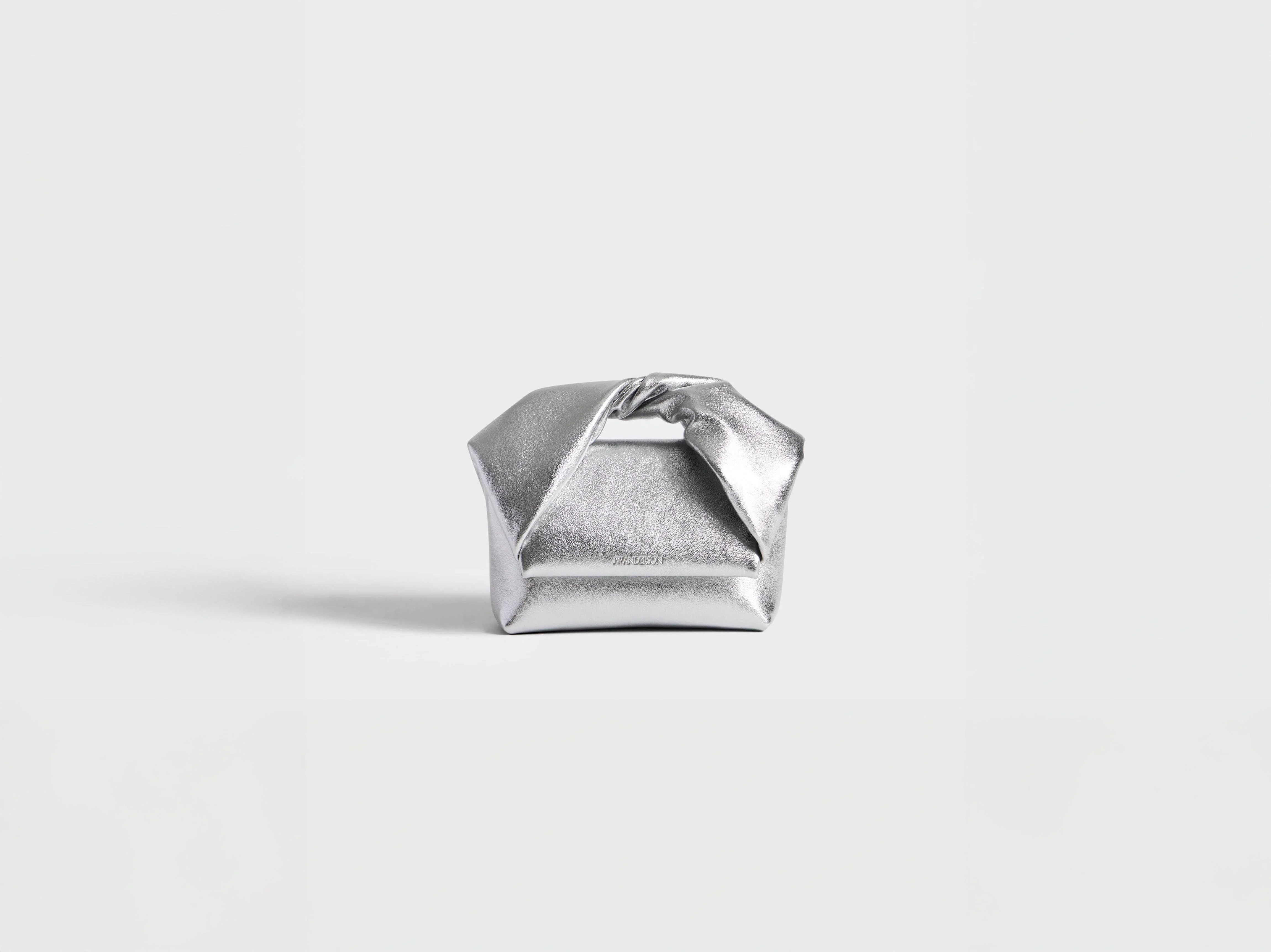SMALL TWISTER BAG IN SILVER LEATHER - 1
