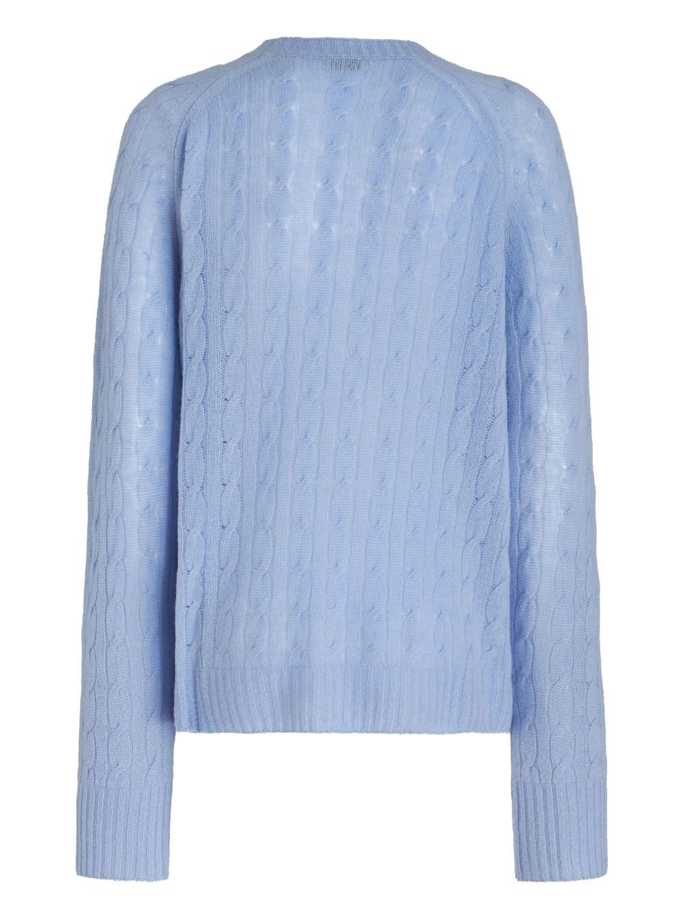 embroidered-logo cable-knit cashmere jumper - 6
