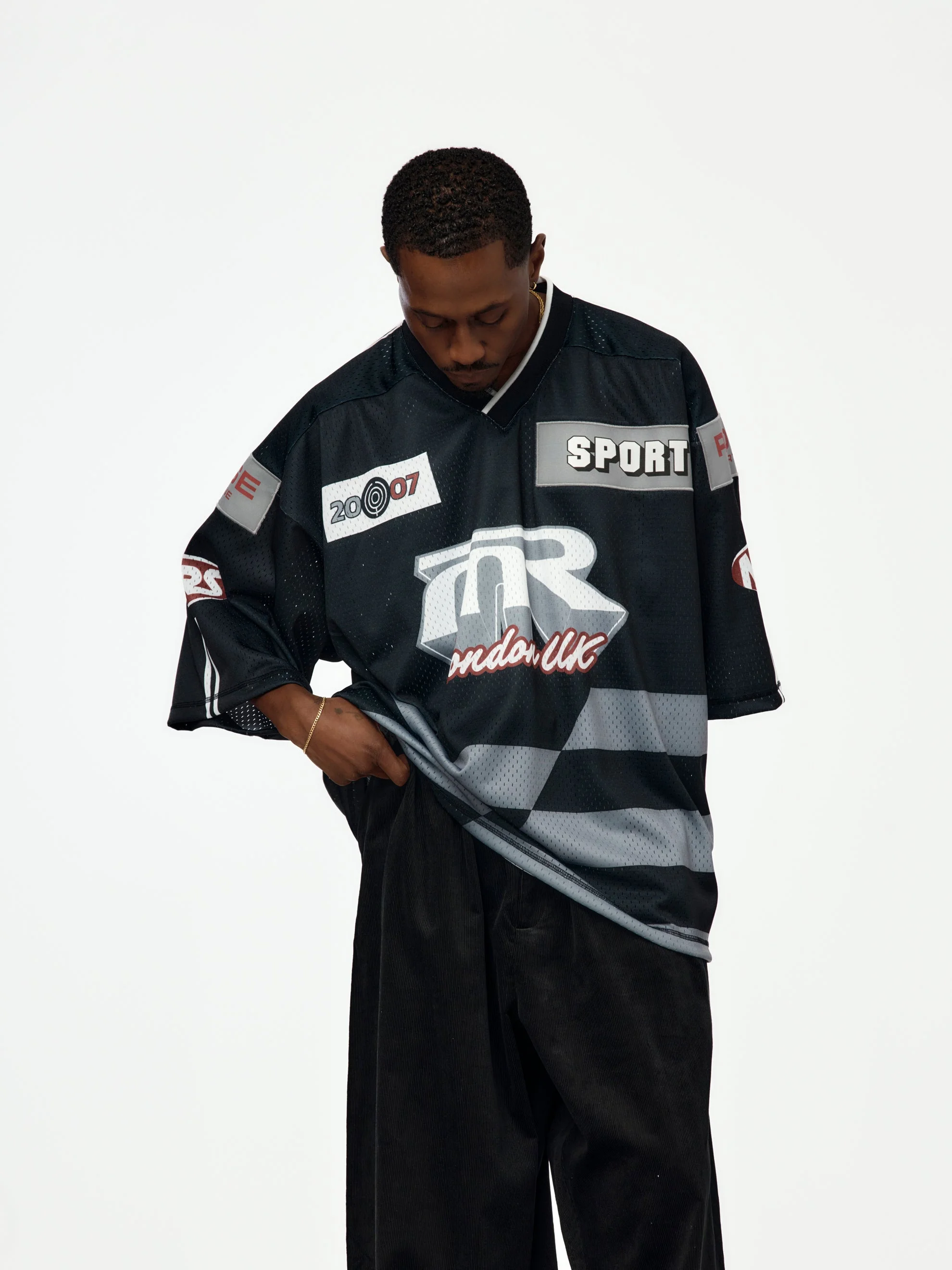 OVERSIZED HOCKEY TOP (BLACK AND GREY) - 1