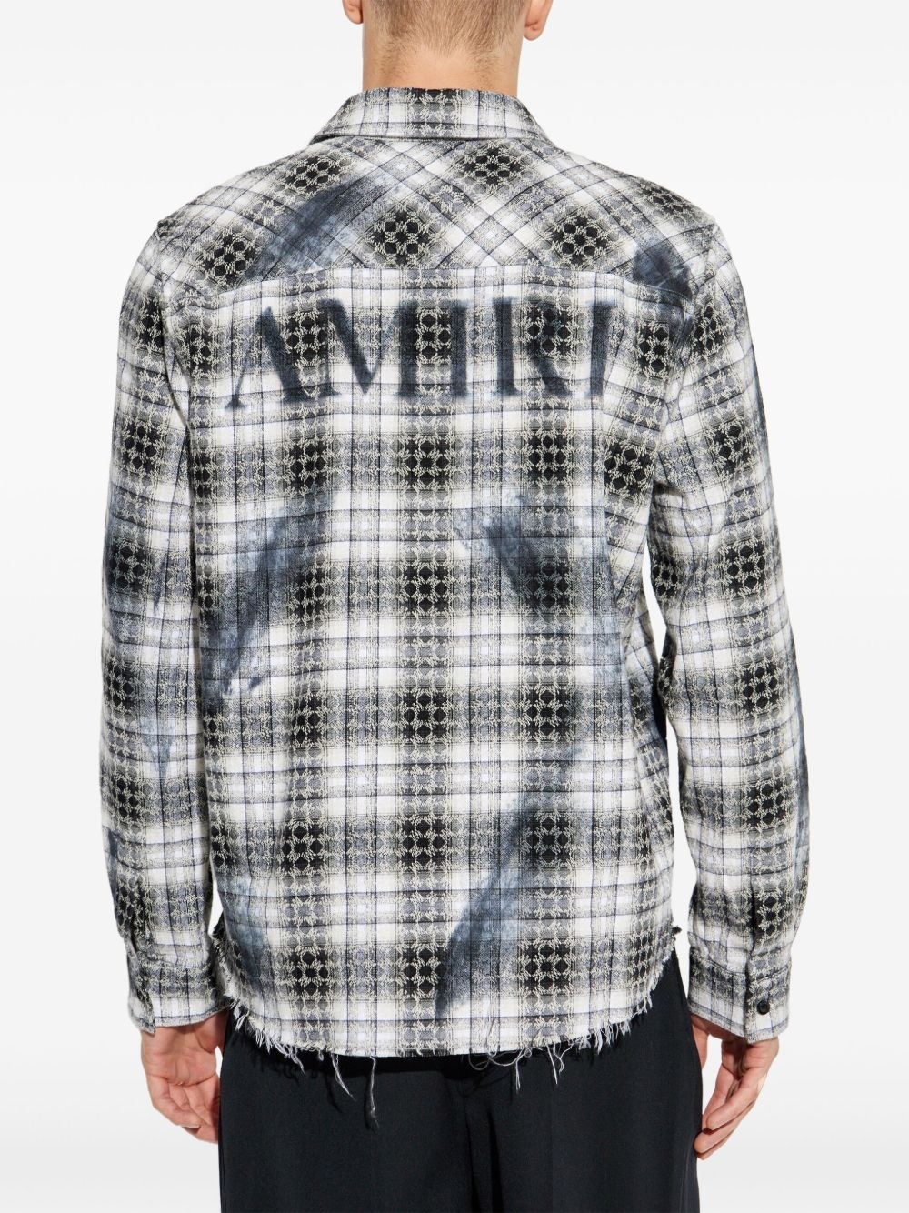 frayed checked shirt - 4