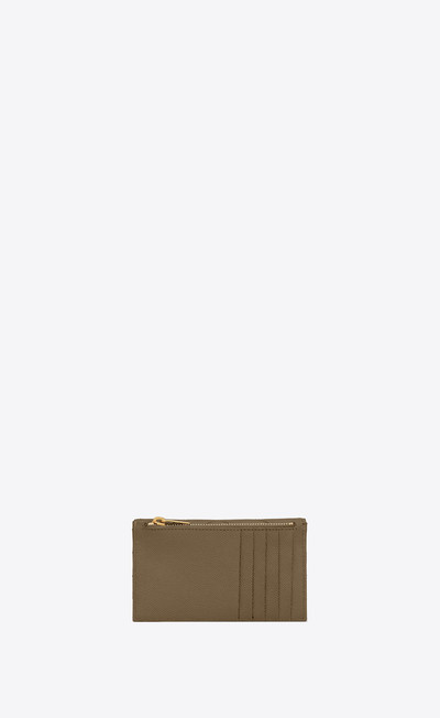 SAINT LAURENT monogram fragments flap card case in quilted grain de poudre embossed leather outlook